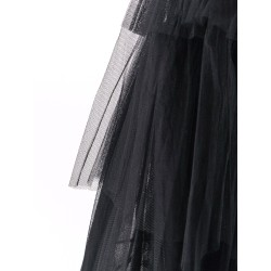 Pleated tulle midi skirt