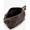 Suede and leather clutch
