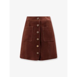 Suede skirt with Triomphe buttons