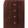 Suede skirt with Triomphe buttons
