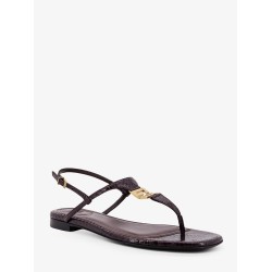 Fold leather sandals with reptile effect
