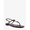 Fold leather sandals with reptile effect