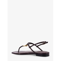 Fold leather sandals with reptile effect