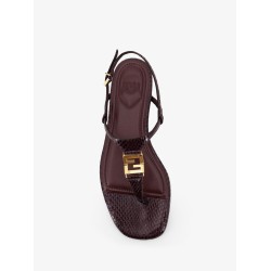 Fold leather sandals with reptile effect