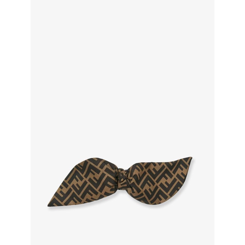 Silk twill hair clip with FF motif