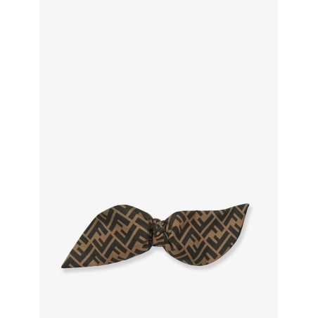 Silk twill hair clip with FF motif