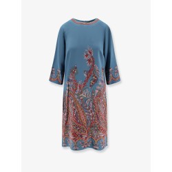 Viscose blend dress with iconic print