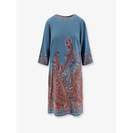 Viscose blend dress with iconic print