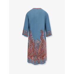 Viscose blend dress with iconic print