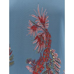 Viscose blend dress with iconic print