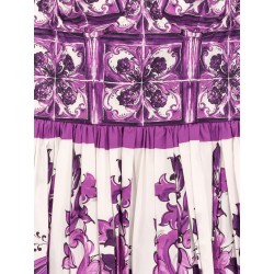 Cotton midi dress with Maiolica print