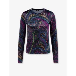 Chenille t-shirt with multicolor print