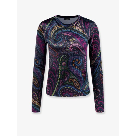 Chenille t-shirt with multicolor print