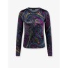 Chenille t-shirt with multicolor print