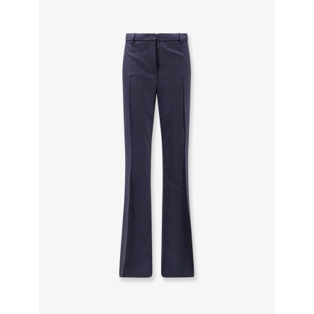 Wool trousers with iconic motif