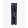 Chenille trousers with multicolor print