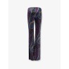 Chenille trousers with multicolor print