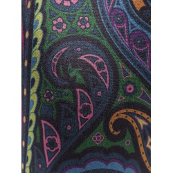 Chenille trousers with multicolor print