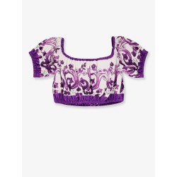 Cotton top with Maiolica print