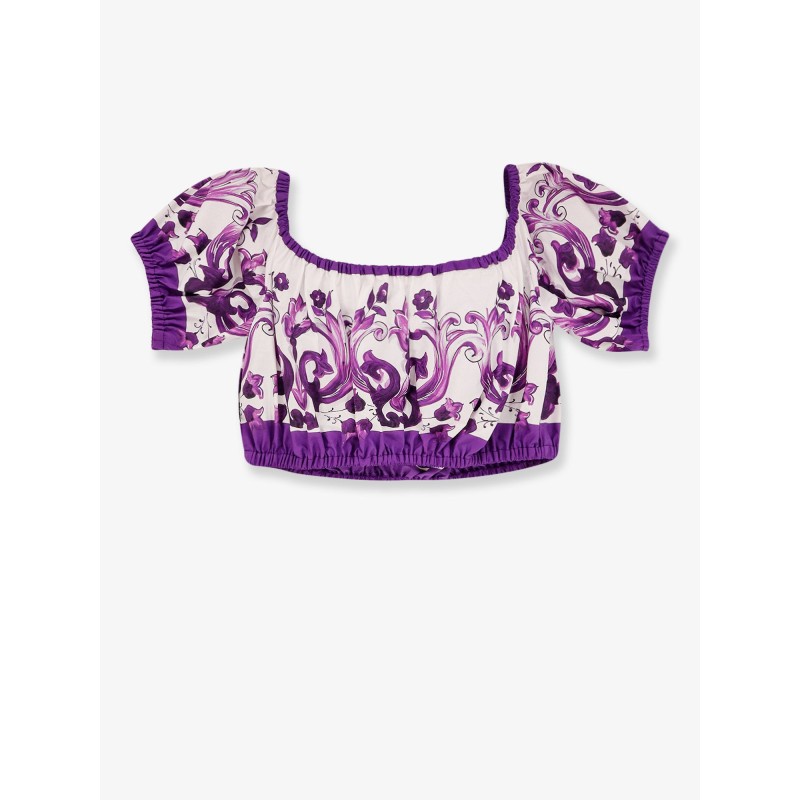 Cotton top with Maiolica print