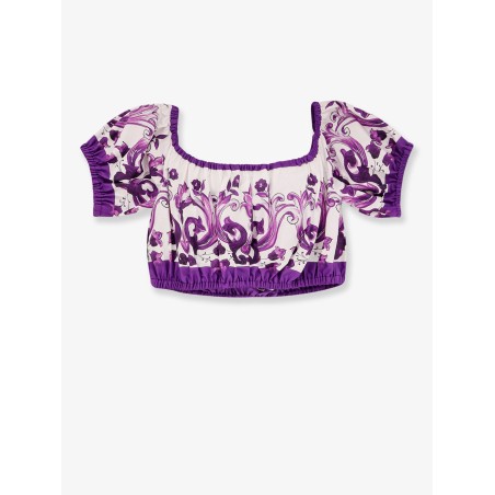 Cotton top with Maiolica print