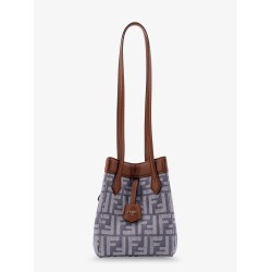 Origami mini FF Jacquard fabric and leather shoulder bag