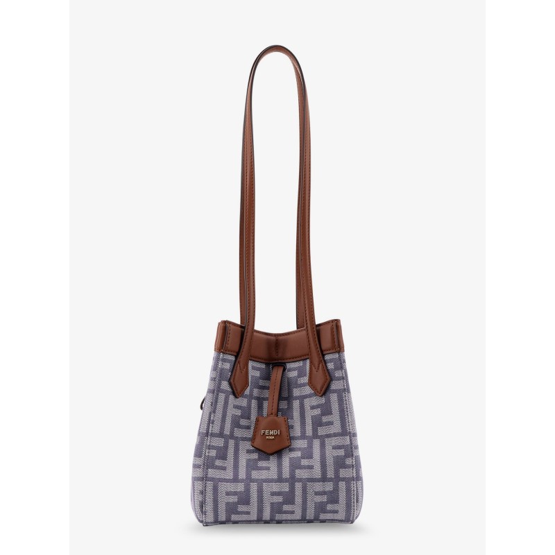 Origami mini FF Jacquard fabric and leather shoulder bag