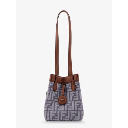 Origami mini FF Jacquard fabric and leather shoulder bag