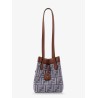 Origami mini FF Jacquard fabric and leather shoulder bag