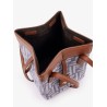Origami mini FF Jacquard fabric and leather shoulder bag