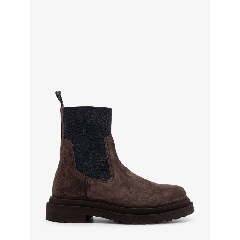 Suede ankle boots with Monili detail