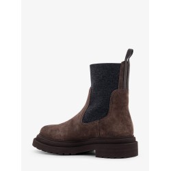Suede ankle boots with Monili detail