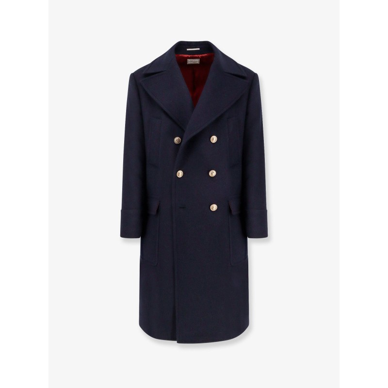 Double-breasted wool coat