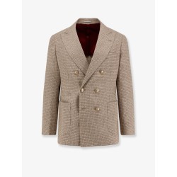 Silk, wool and cashmere double-breasted blazer