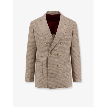 Silk, wool and cashmere double-breasted blazer