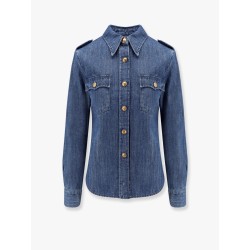 Denim shirt with vlogo buttons