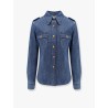 Denim shirt with vlogo buttons