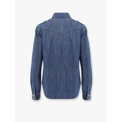 Denim shirt with vlogo buttons
