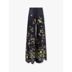 Frangipane rayon  trouser with multicolor print