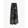 Frangipane rayon  trouser with multicolor print