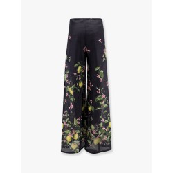 Frangipane rayon  trouser with multicolor print