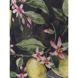 Frangipane rayon  trouser with multicolor print