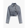 Spiral stone-washed denim jacket