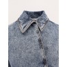 Spiral stone-washed denim jacket