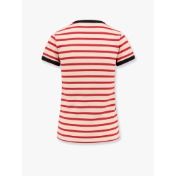Striped cotton t-shirt with embroidered logo