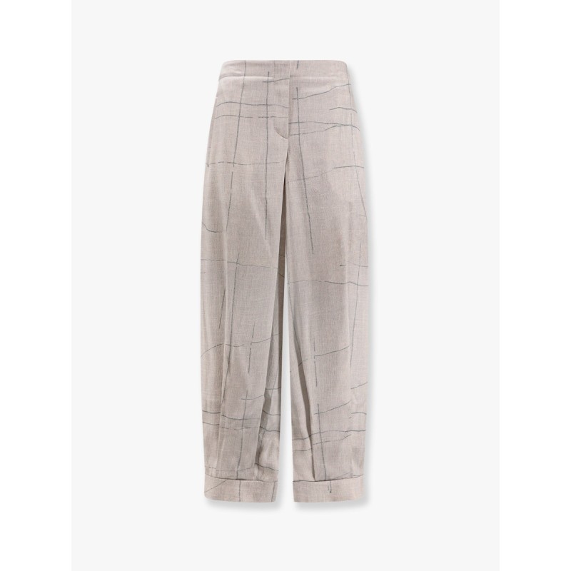 Printed silk trouser