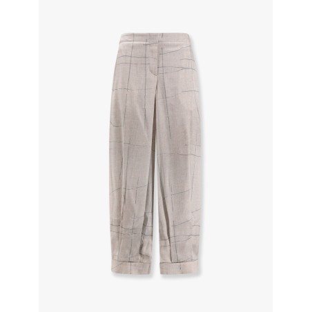 Printed silk trouser