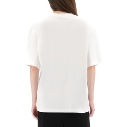 WHITE COTTON T-SHIRT WITH TULIP PRINT