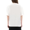 WHITE COTTON T-SHIRT WITH TULIP PRINT