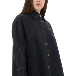 DENIM SHIRT WITH EMBROIDERY